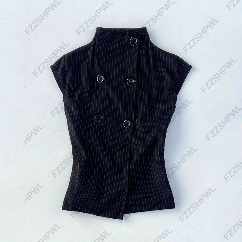 Harajuku Y2k Tank Top Stripe Graphic Print Punk Crop