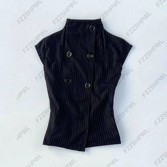 Harajuku Y2k Tank Top Stripe Graphic Print Punk Crop