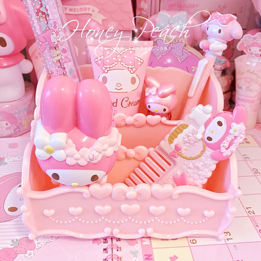 Soft Girl Heart Bow Love Cosmetic Storage Box