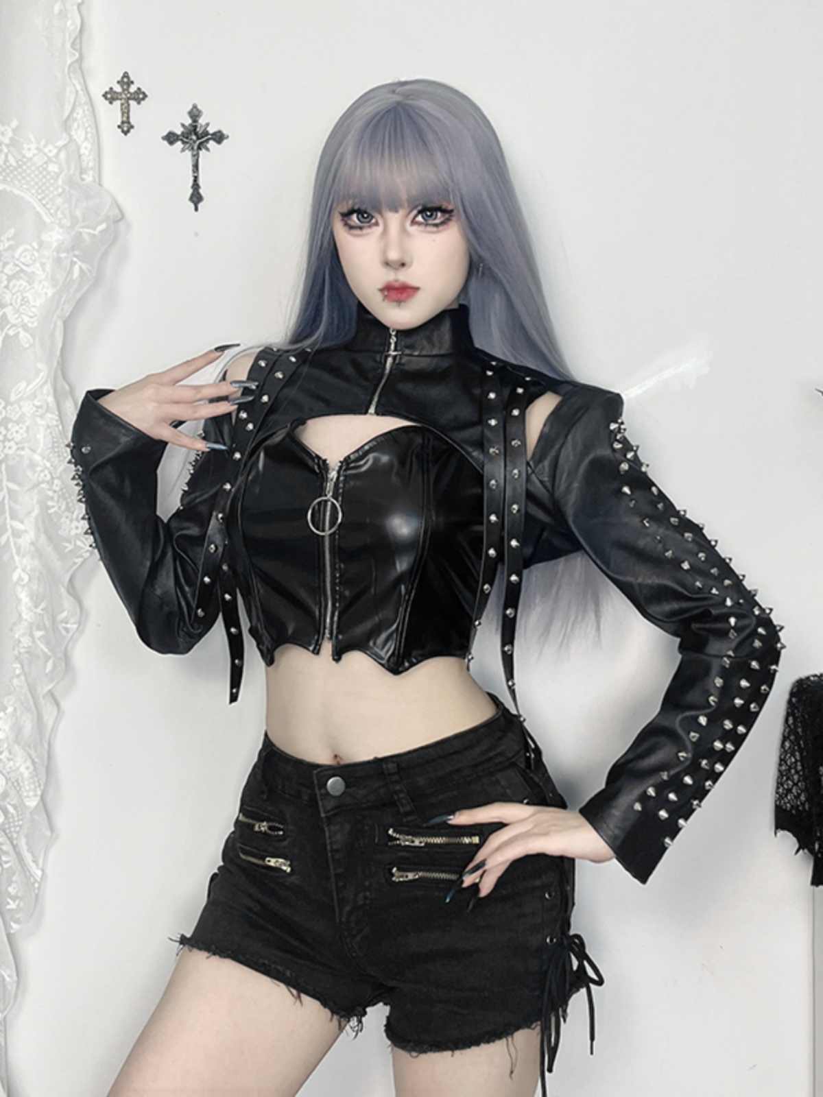 Punk Leather Blouse
