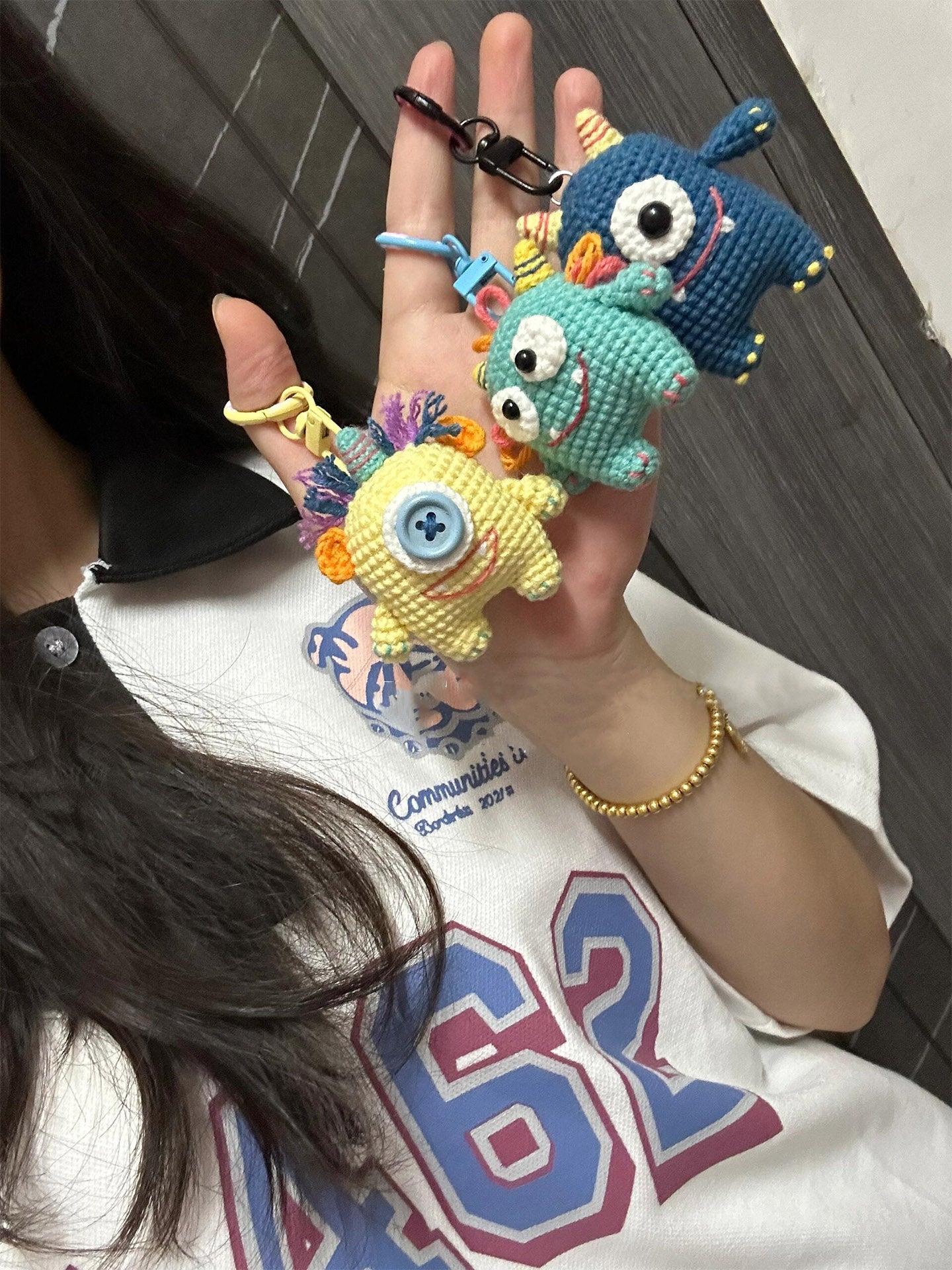 DIY wool monster friend doll pendant