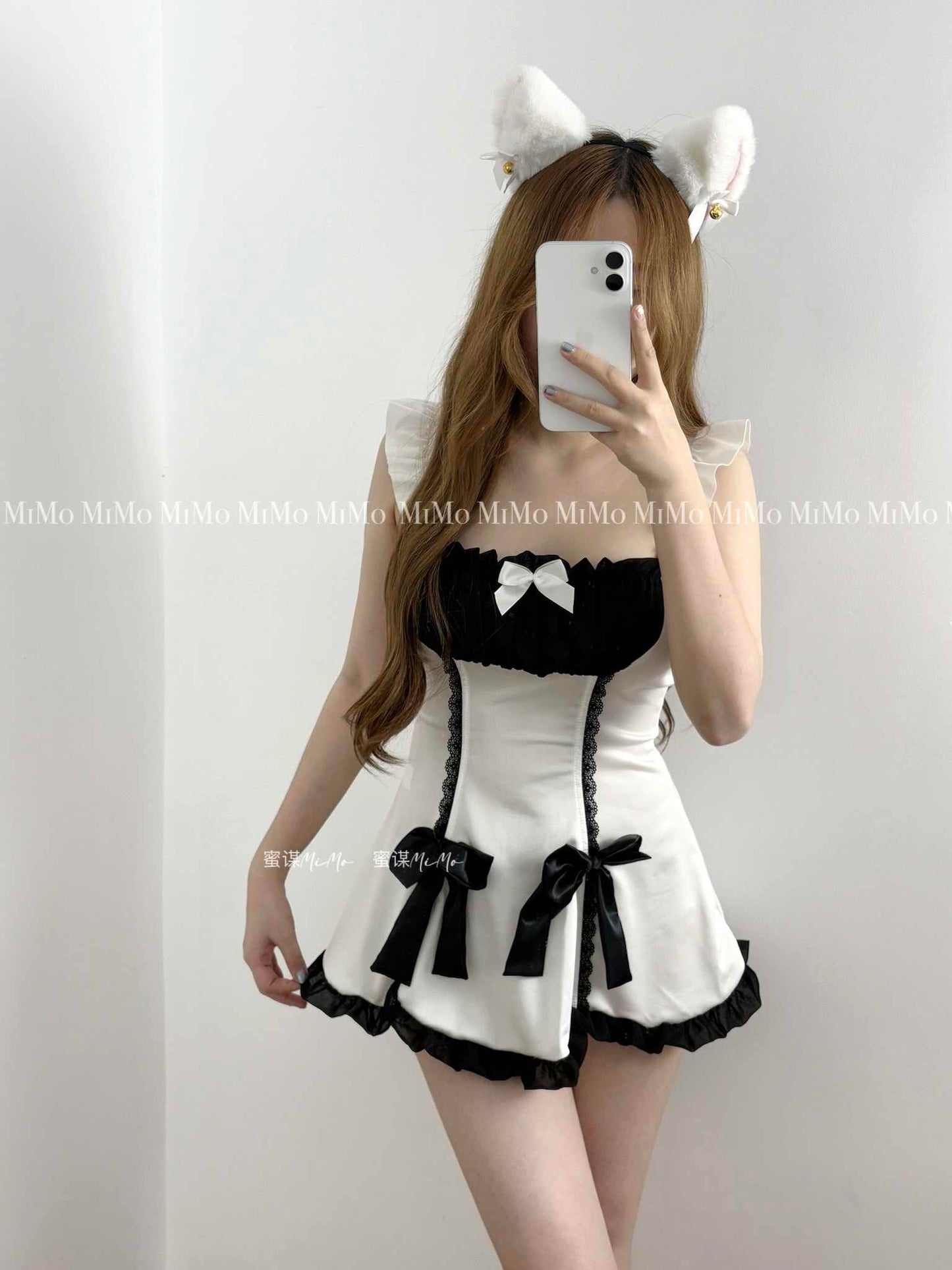 Dark Coquette Bows Maid Dress