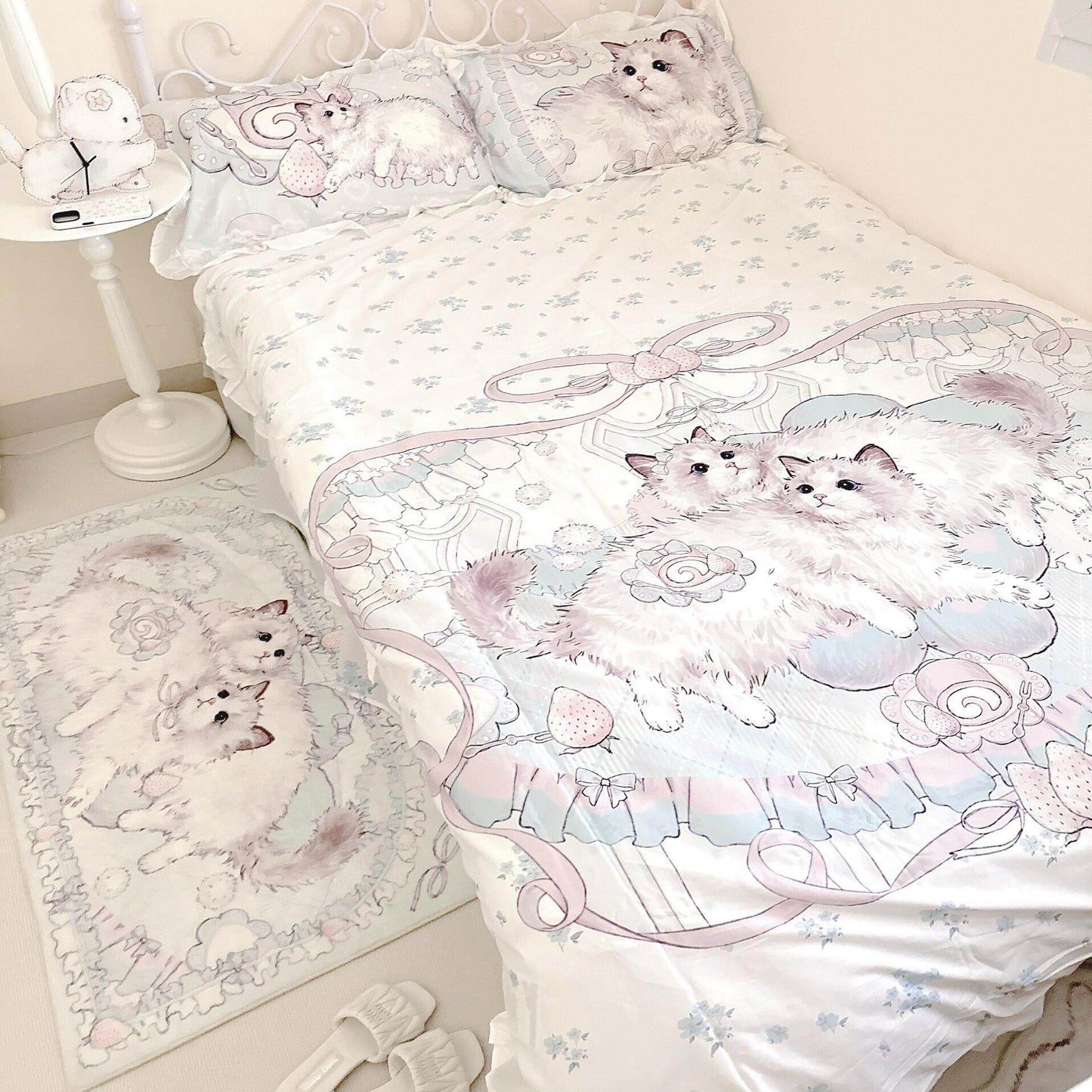 Mint ragdoll cat bed sheet set of four