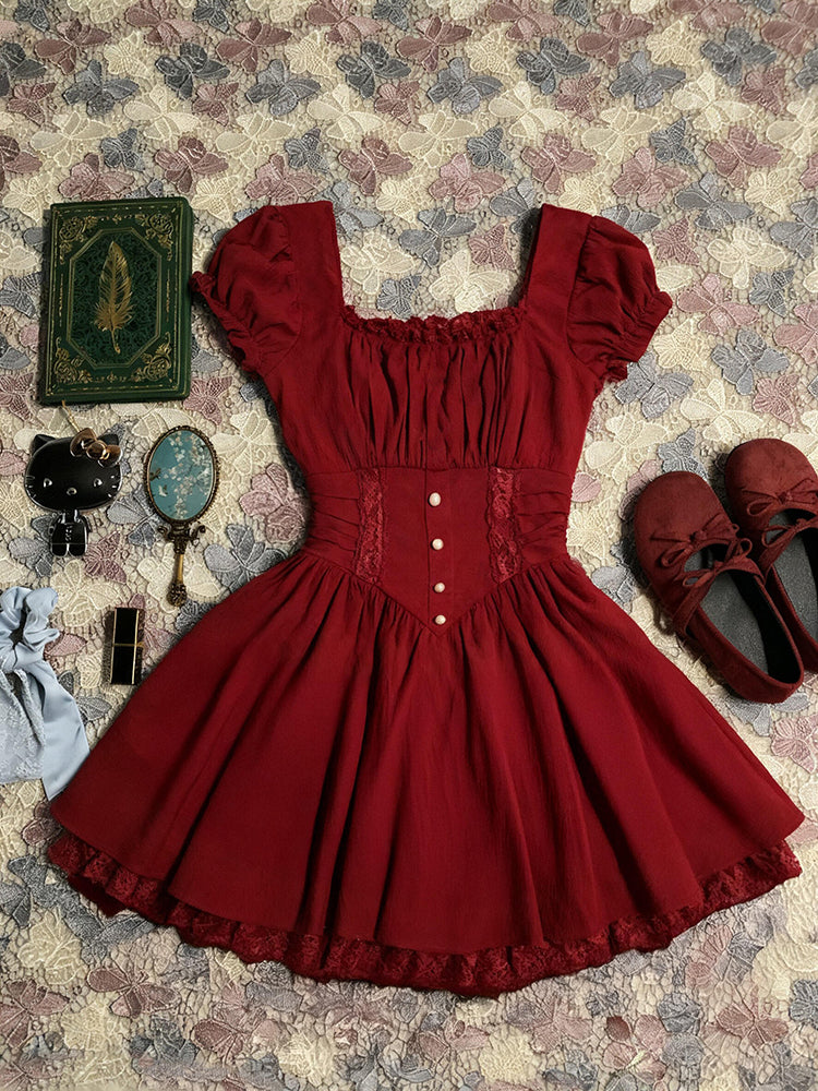retro corset red dress