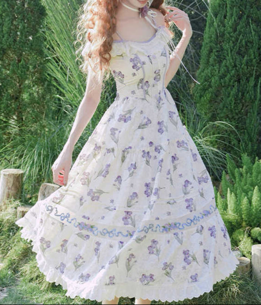 Cottagecore Floral Embroidery Dress