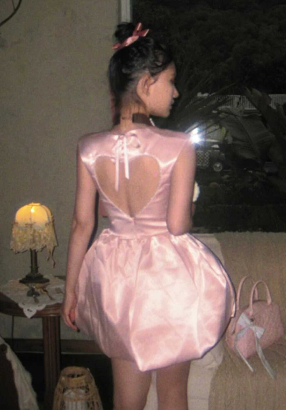 Pink Backless Bud Birthday Dress