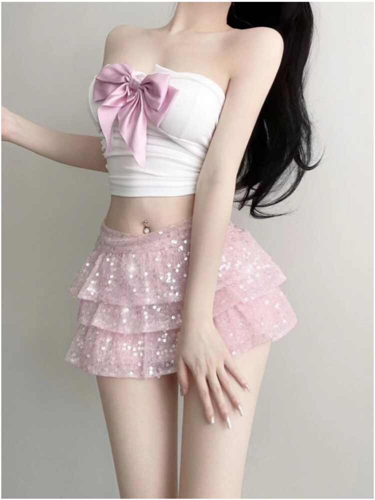 Pink Sequin Skirt