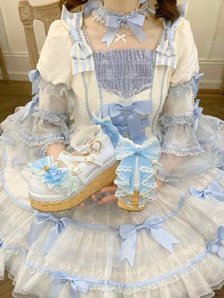 Bows Doll Wood Flower Lolita Shoes