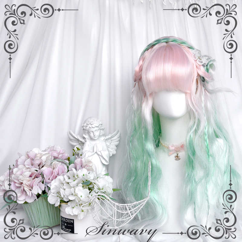 Mint Green Light Pink Lolita Fairy Wig