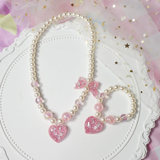 cute heart pearls kawaii choker