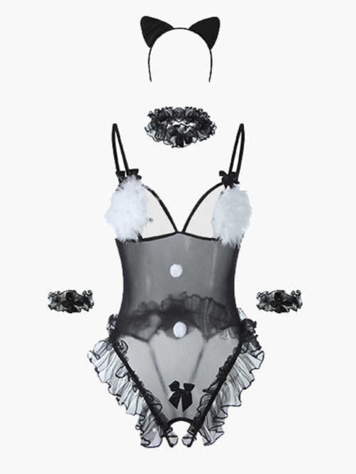 Black Mesh Bunny Lingerie
