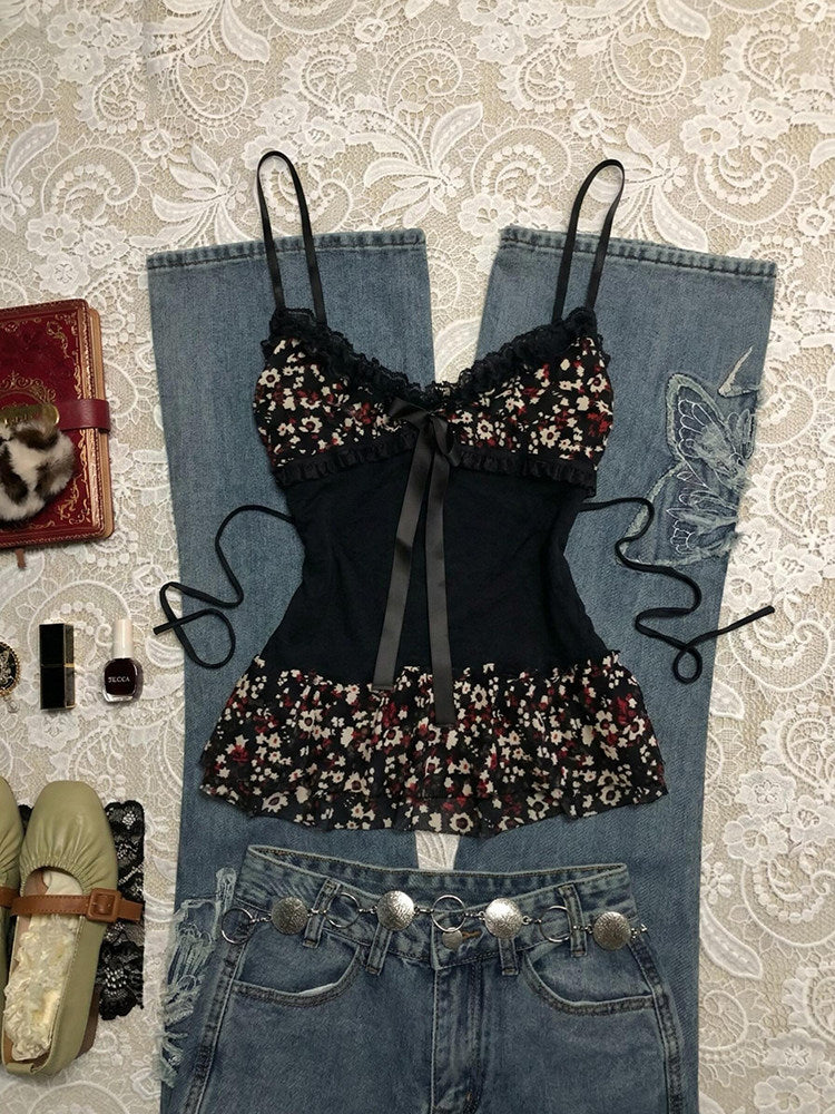 black lace tank top