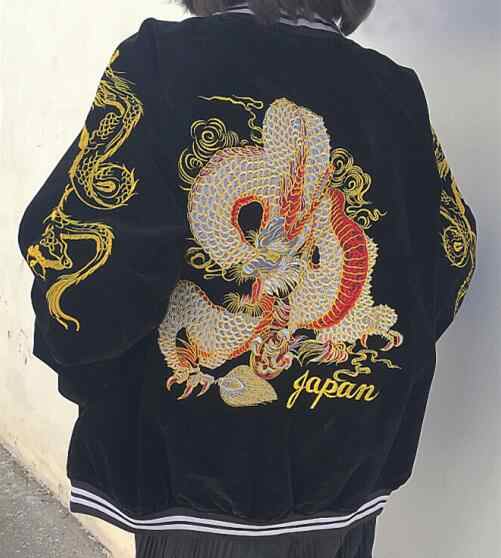 Embroidered Velvet Baseball Jackets