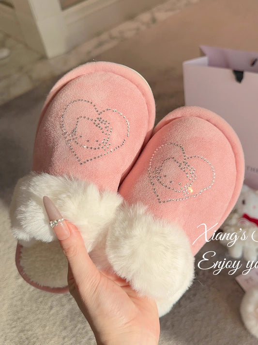 kawaii pink diamonds slippers