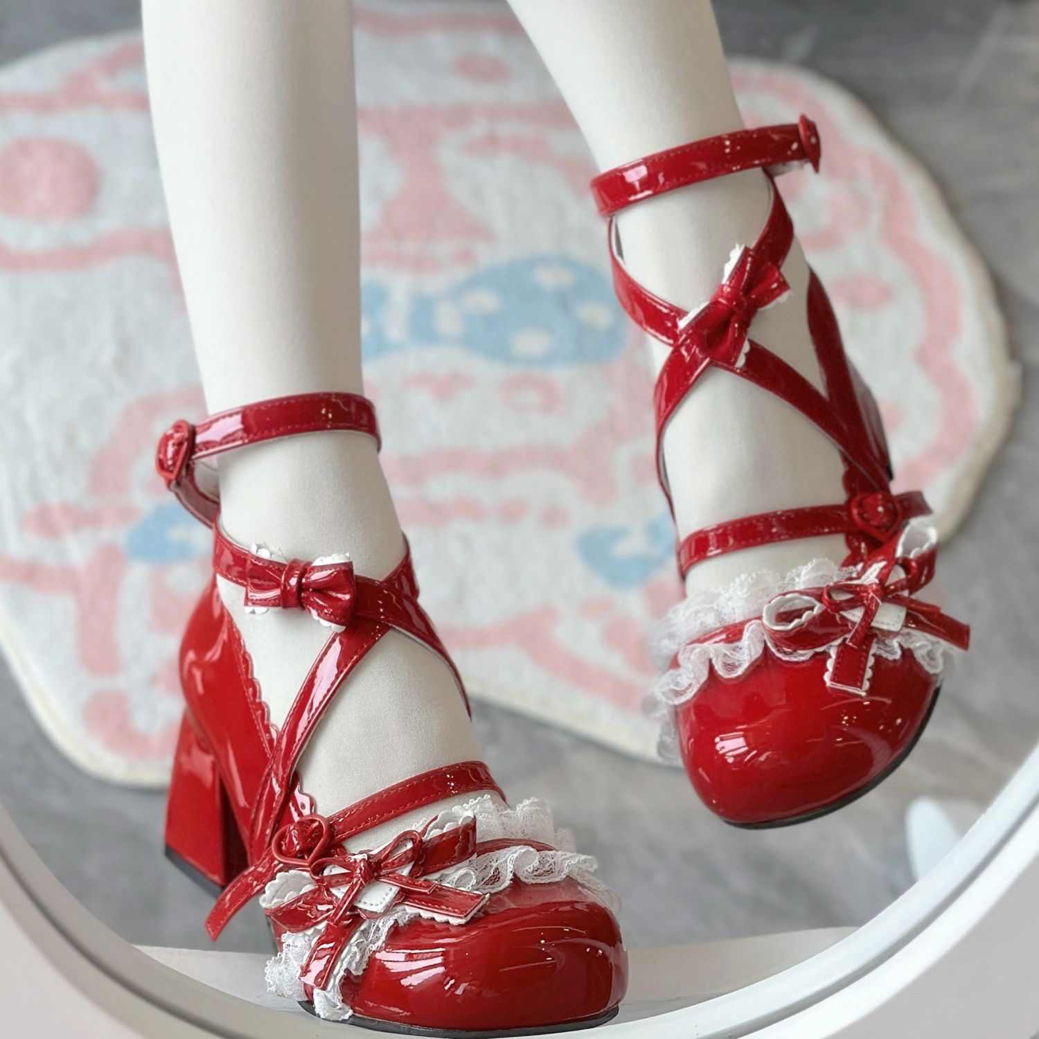 Ballet Lace Round Toe Lolita Shoes
