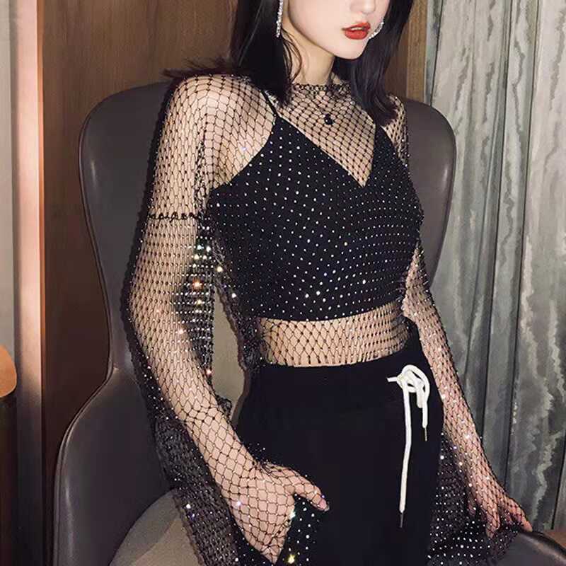Baddie Diamond Hollow Blouse
