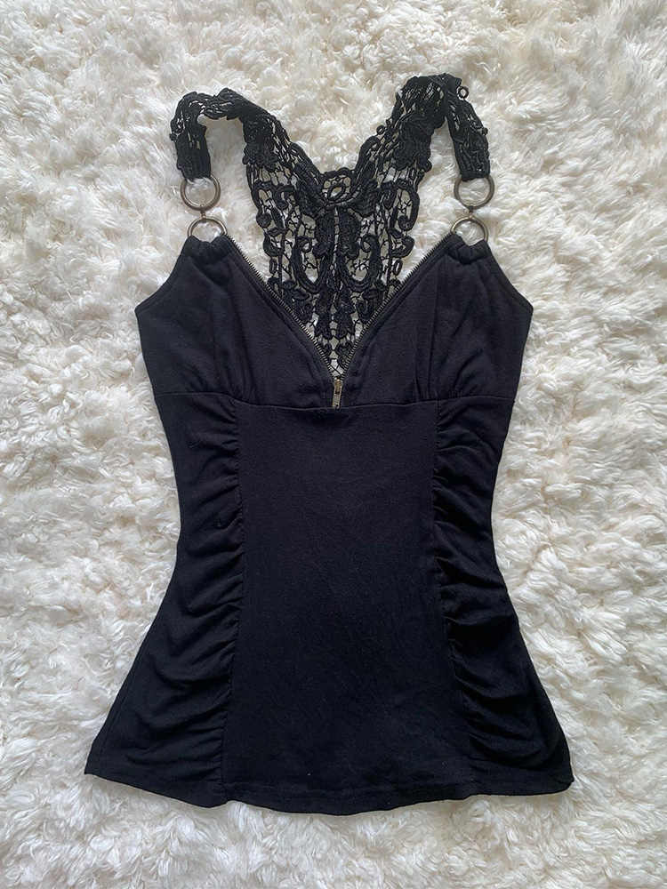 Retro Black Lace Camisole