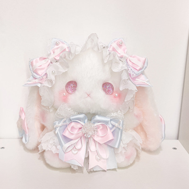 baby blue bow lolita plush rabbit bag