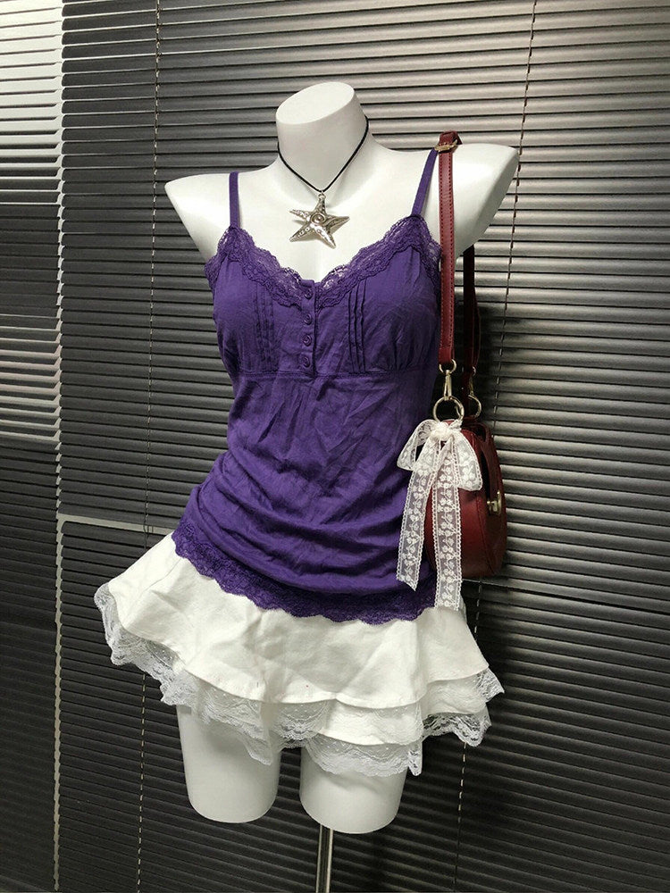 purple lace tank top