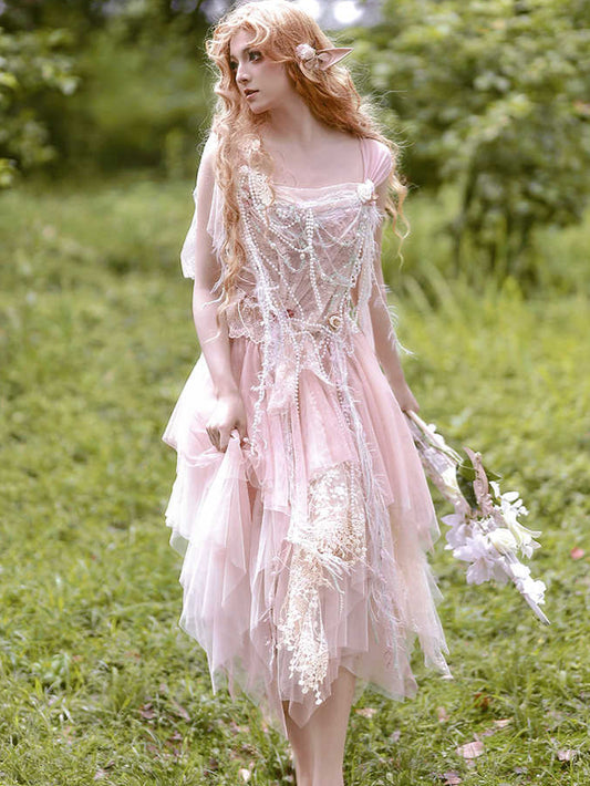 Forest Elf Pink Mesh Dress