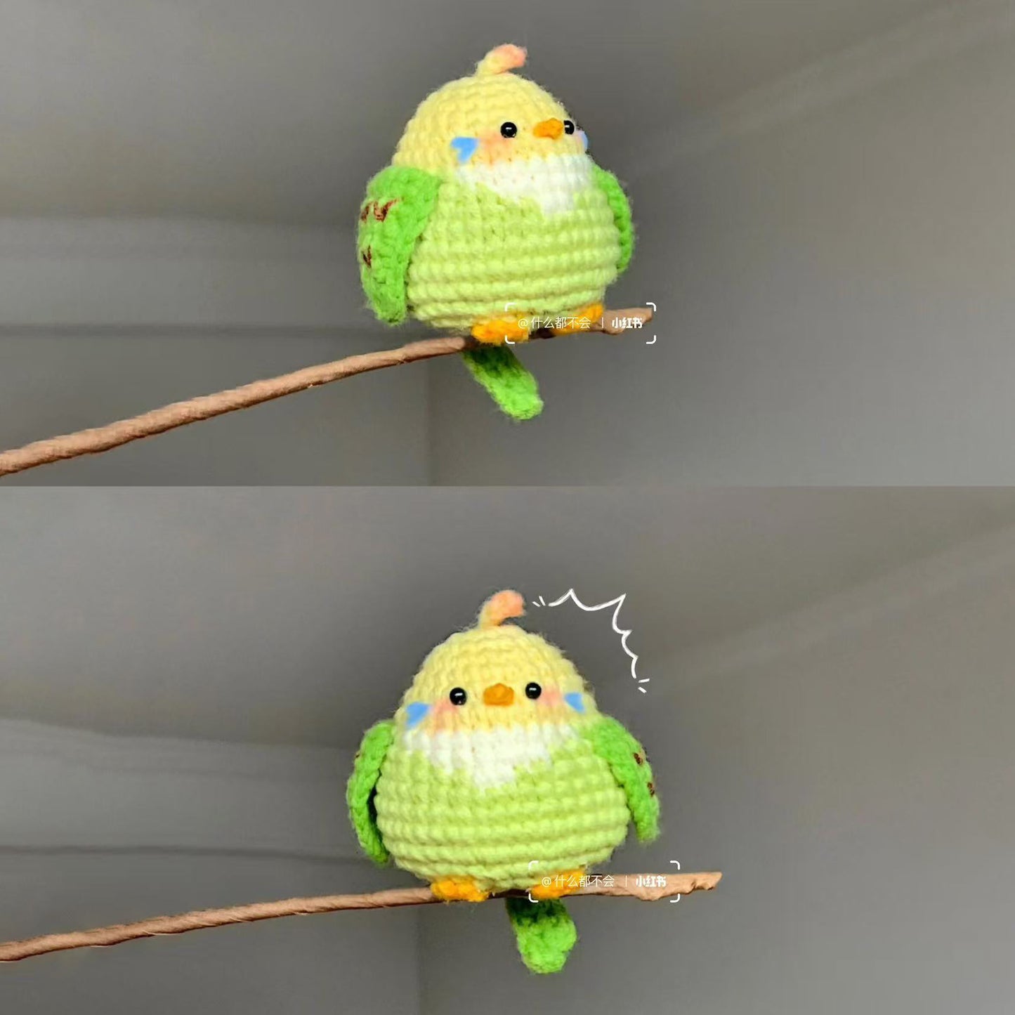 DIY wool fat parrot cute keychain bag pendant