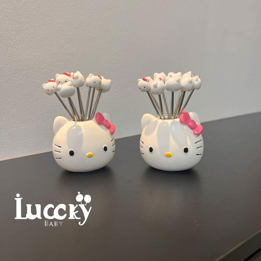 cute kitty Fruit fork stainless steel small fork