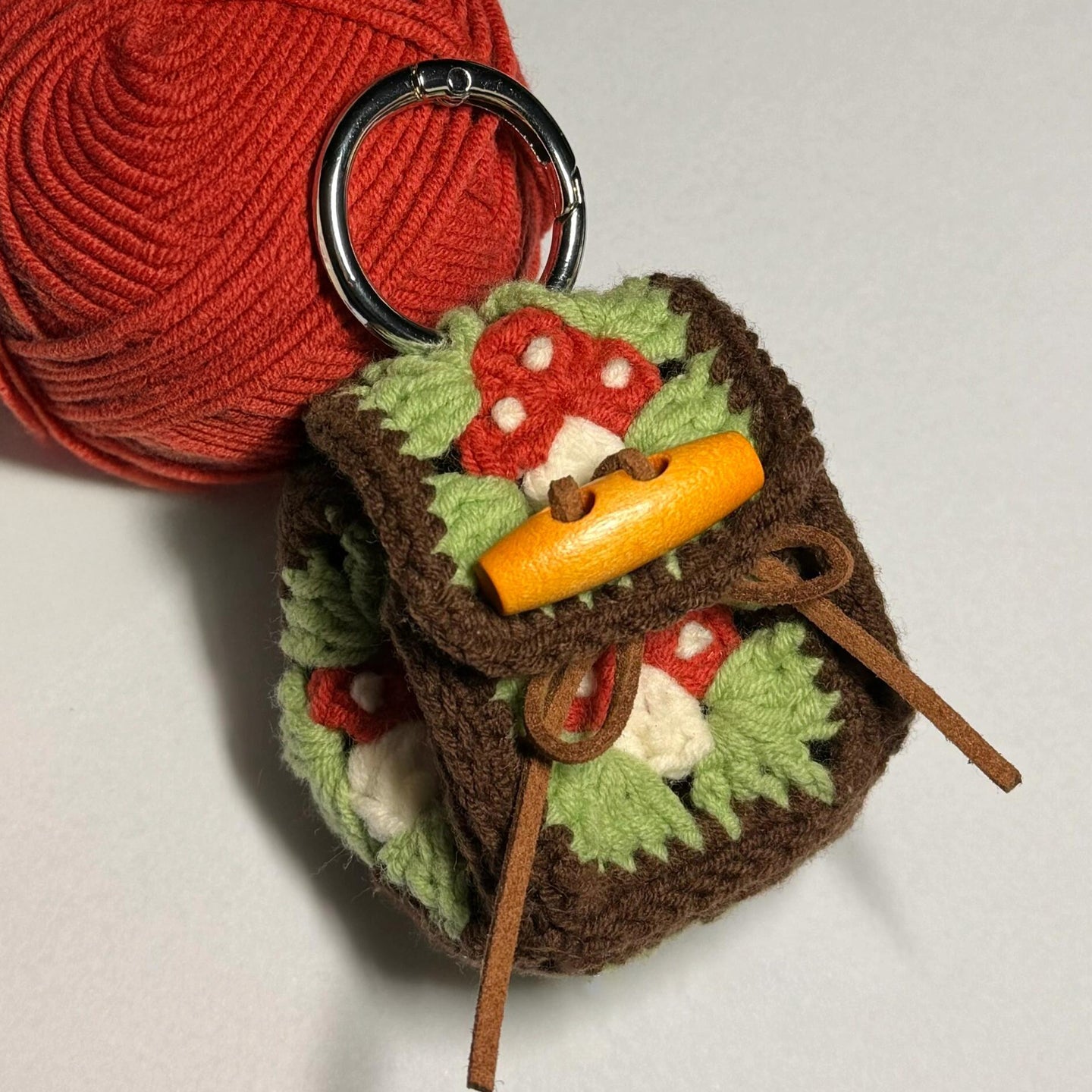 diy crochet Forest mushroom earphone bag kit