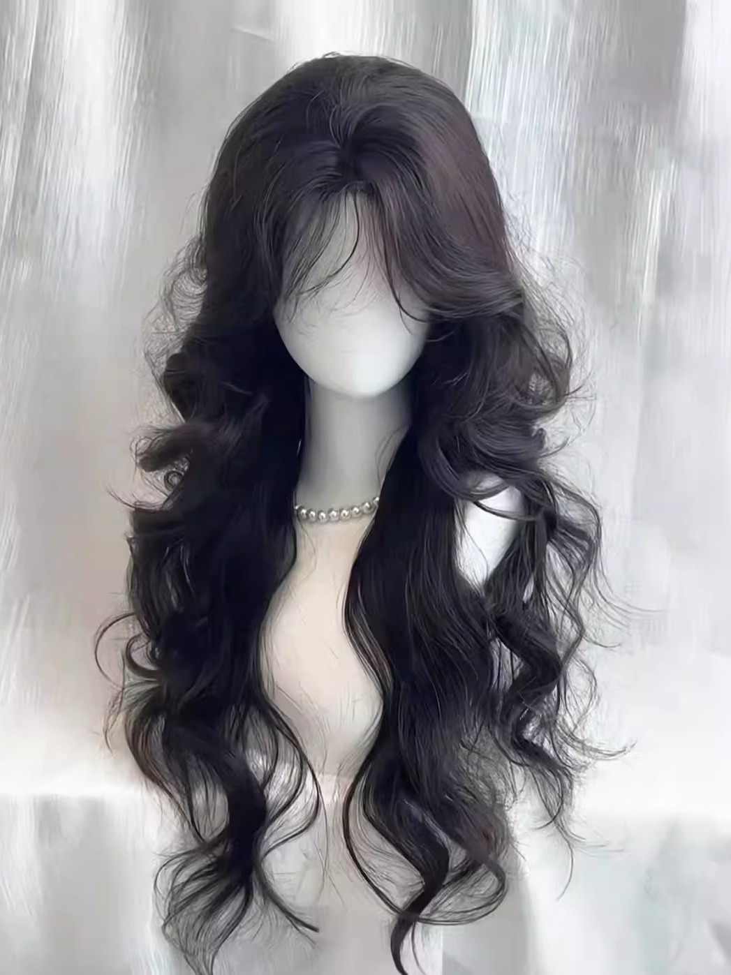French Black Fluffy Wig