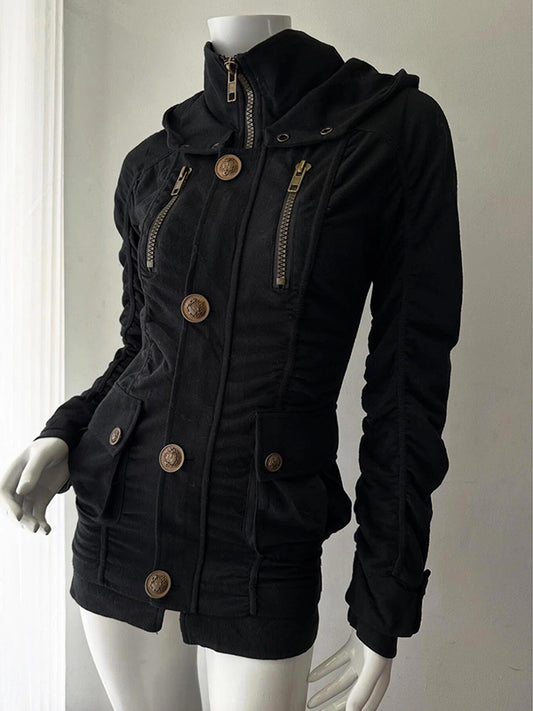 black single-breasted jacket