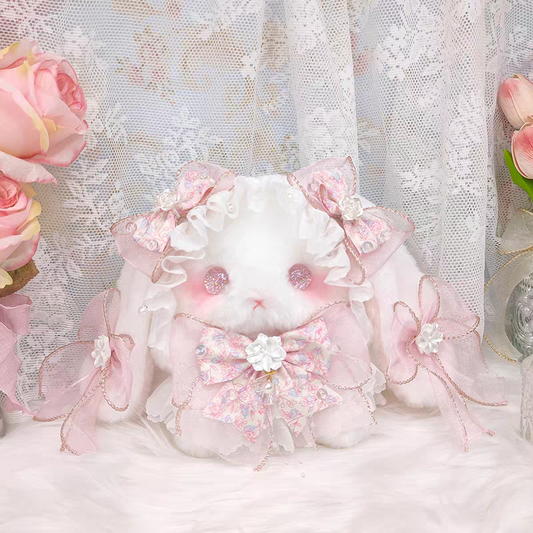 lolita pink plush rabbit pearls bag