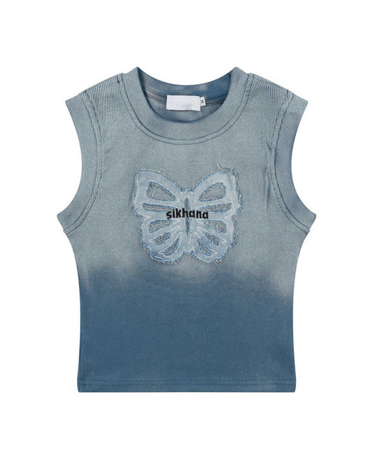 Y2K Butterfly Patch Tank Top