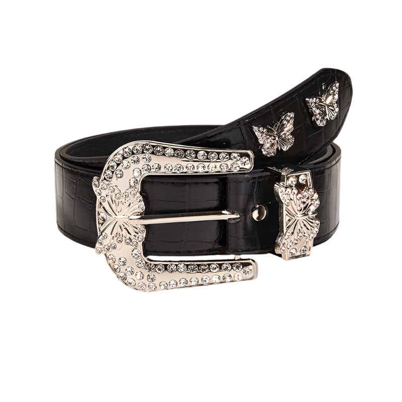 Y2K Black Butterfly Punk Belt