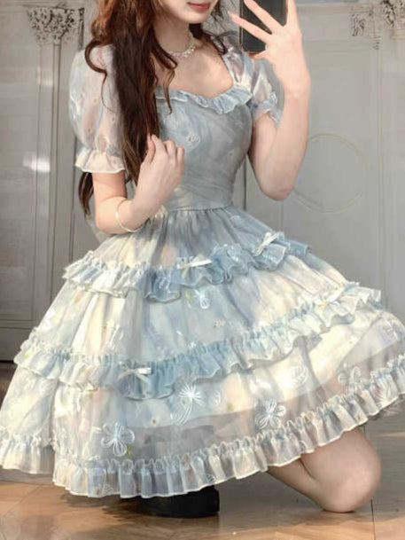 Baby Blue Princess Puff Dress
