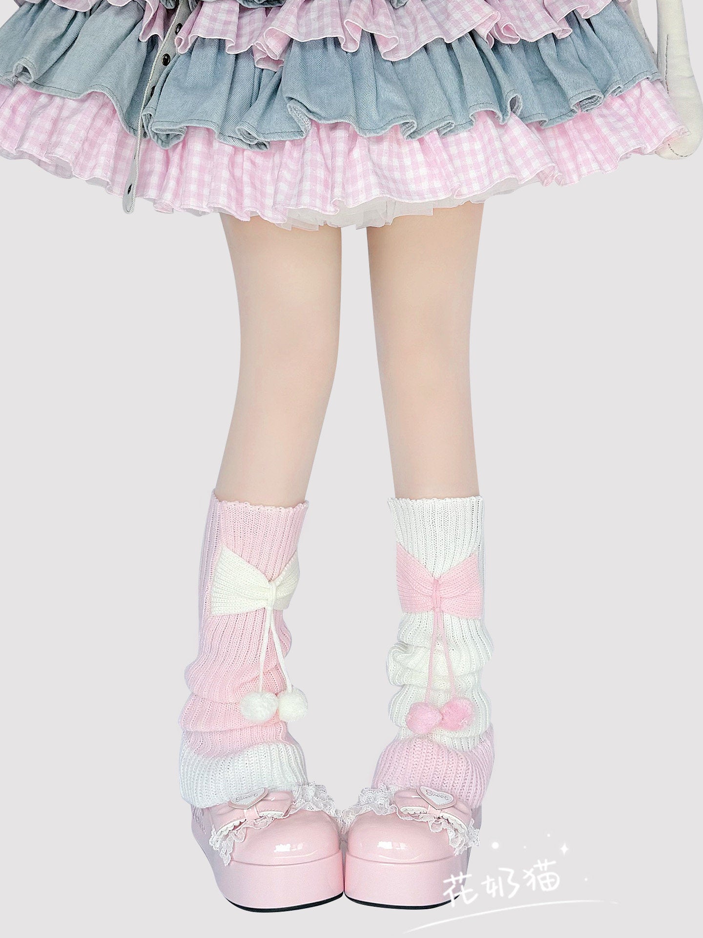lolita bow knit socks