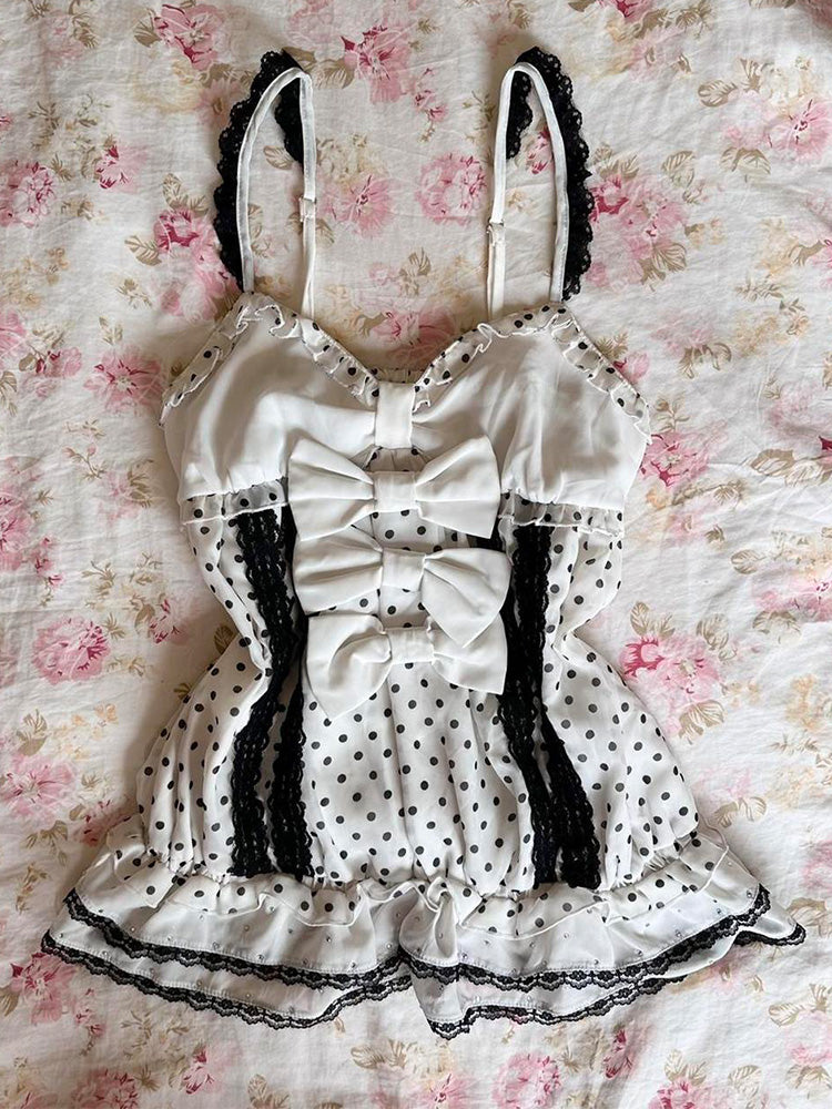 Beautiful white polka dot camisole
