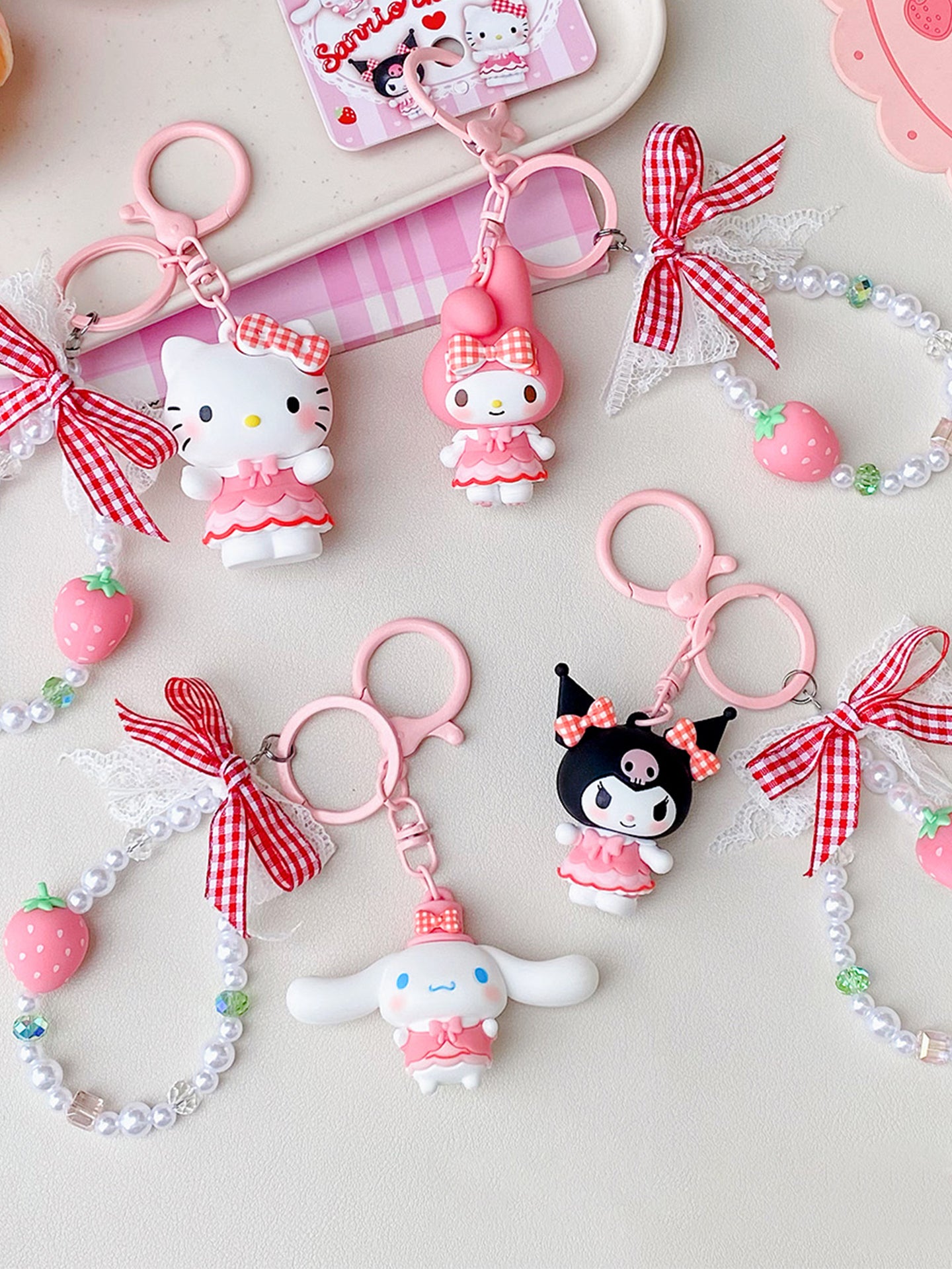 Sanrio plaid strawberry series bracelet buckle