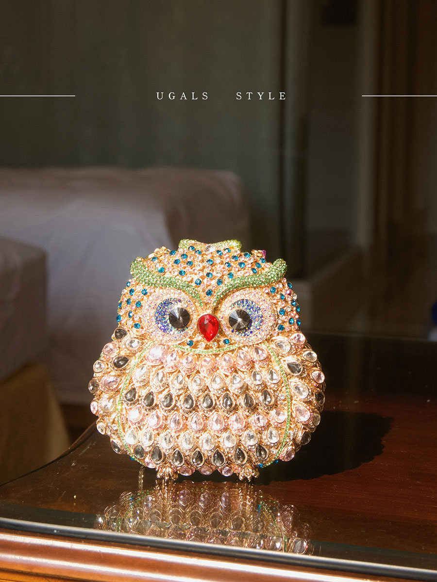 Owl Water Diamond Clutch Crossbody Bag
