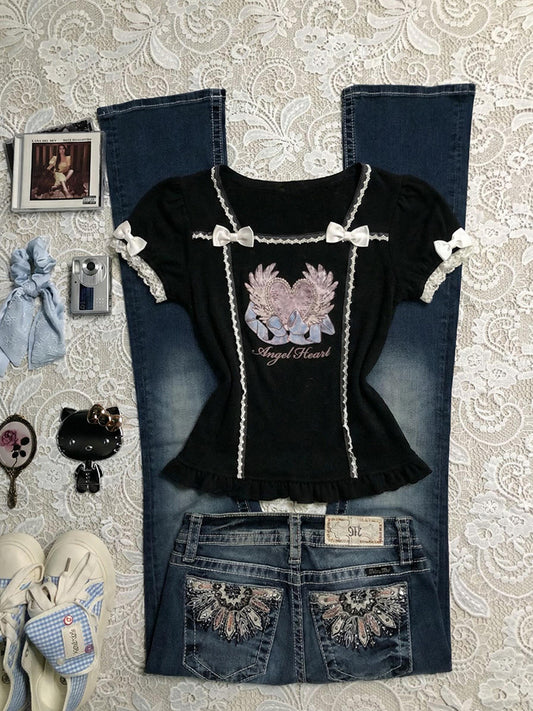 dark fairy bow shirt