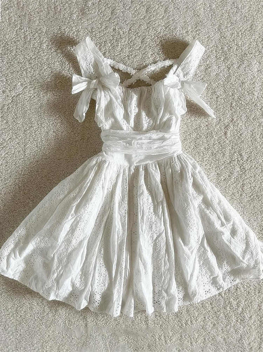 French Retro White Lace Dress