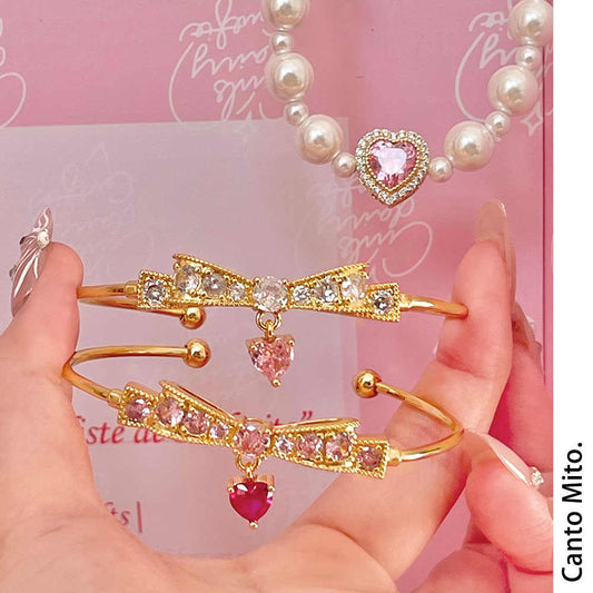 Sakura Snow Bow Pearl Bracelet