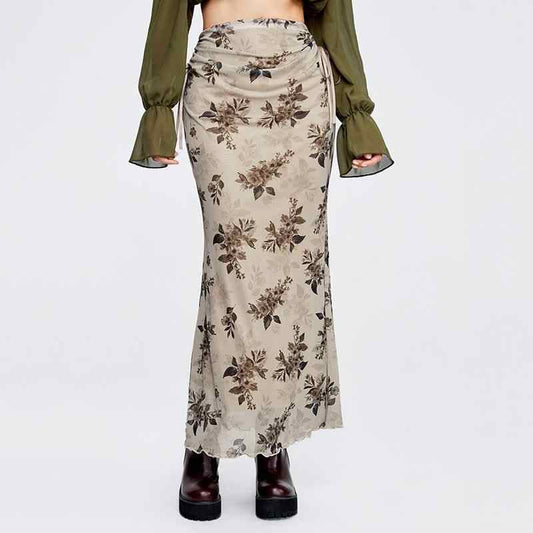 Plant Mesh Midi Skirt