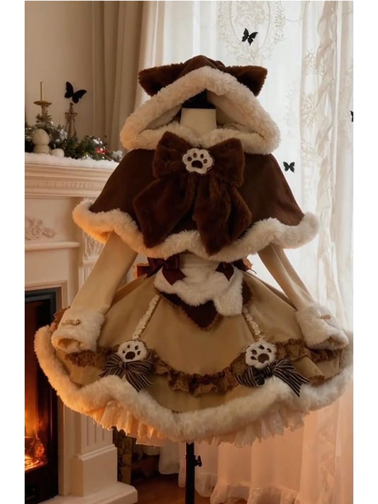 brown bear kawaii coat suit