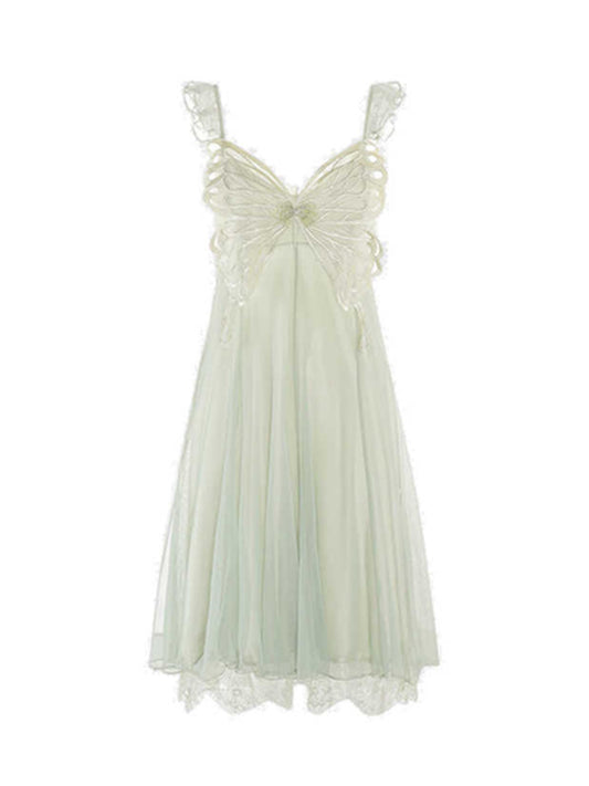 Butterfly Mesh Lace Nightgown