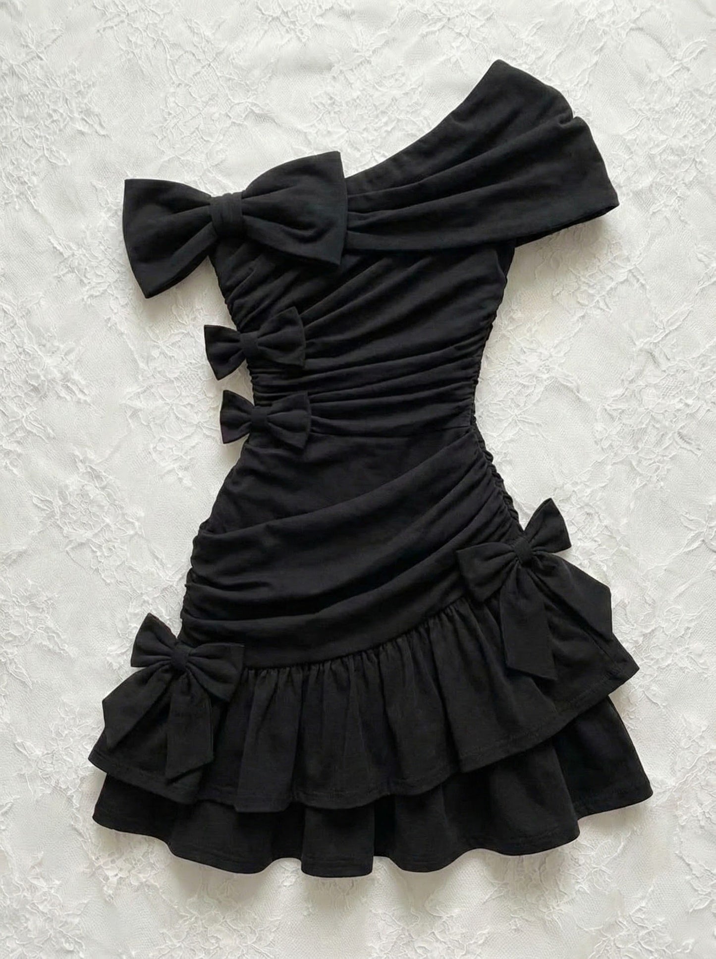 dark coquette bows dress