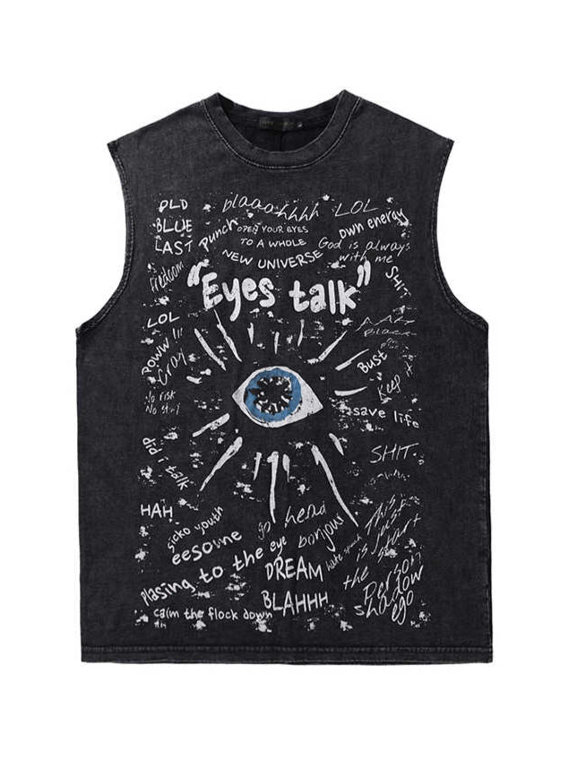 Grunge Eye of the Black Hole Washed Tank Top