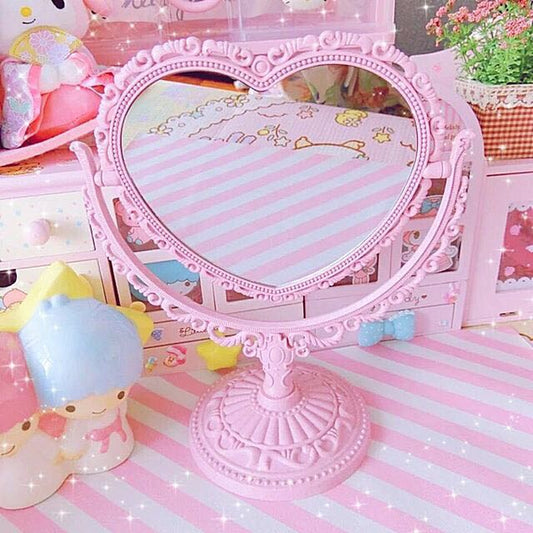 Retro palace style love desktop makeup mirror