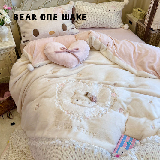 Girly Heart KT Cat Bed Four Piece Set