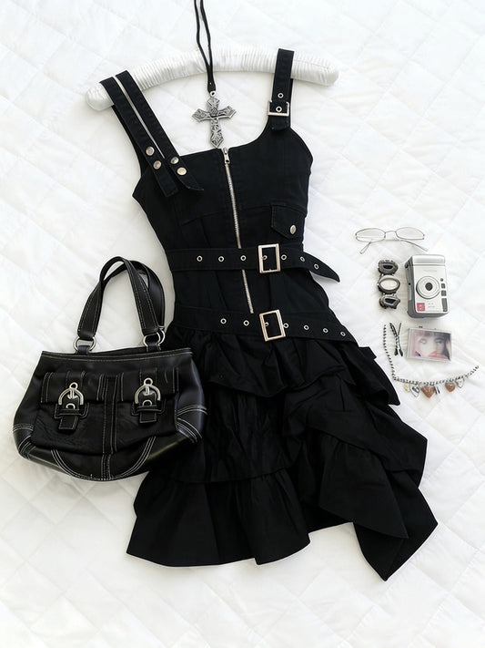 goth straps suspender dress