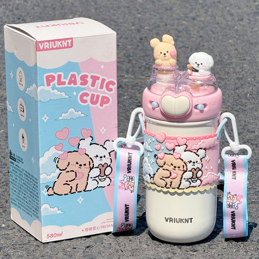 cute dogs cute kawaii water bottle