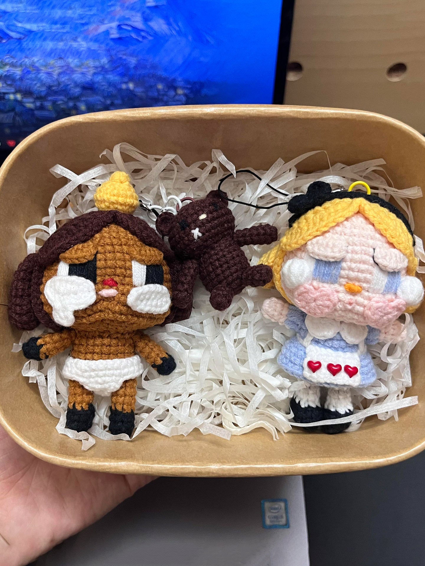 diy wool cute crying baby bear pendant